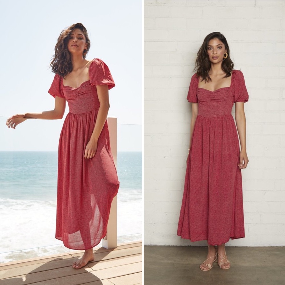 Rachel Pally Lu Dress in Red and White Mini Dot Medium